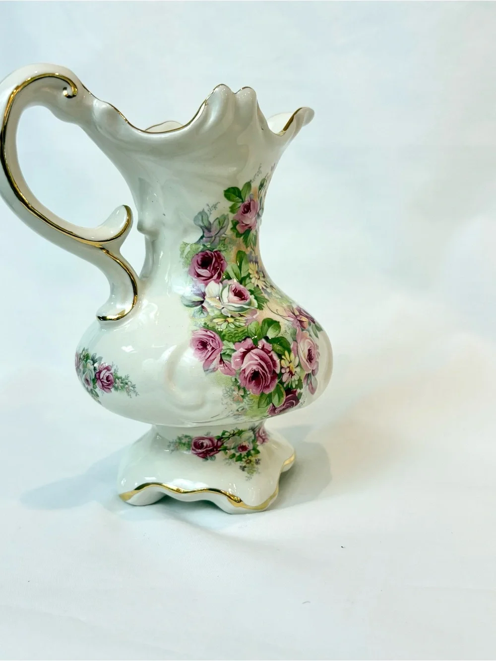 Vintage Crown Dorset Staffordshire England Floral Creamer & Sugar Bowl Set